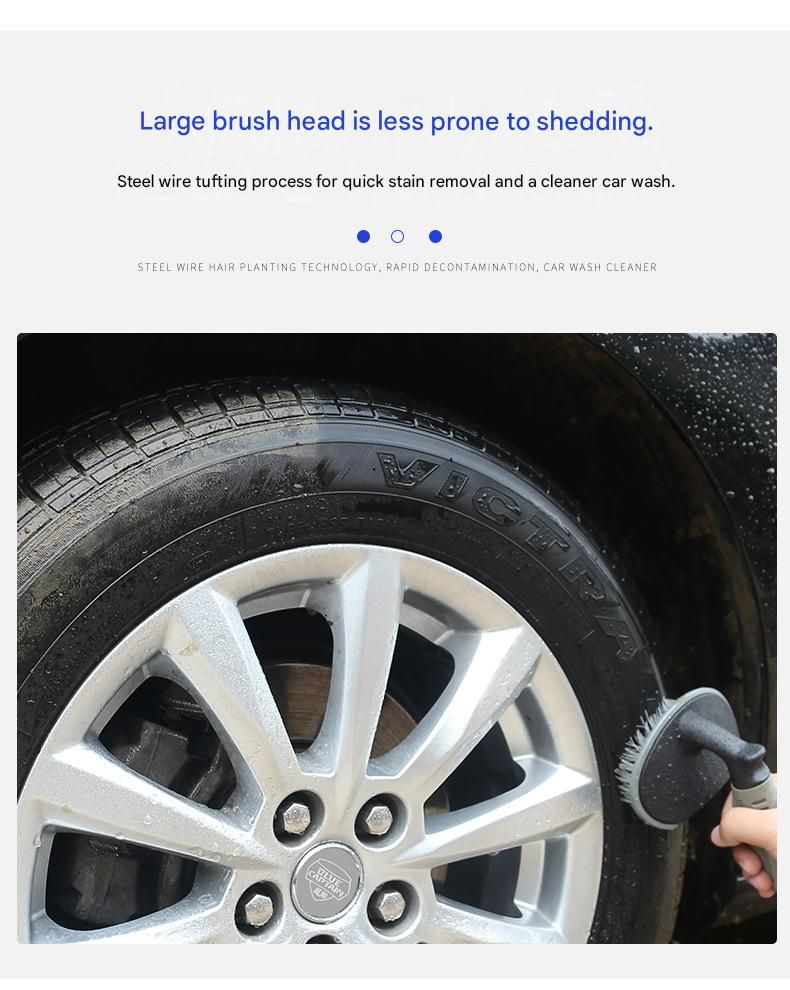 Car Tyre & Wheel Rim Cleaning Brush Set 3-Piece | Heavy Duty L-Shaped Auto Detailing Brushes