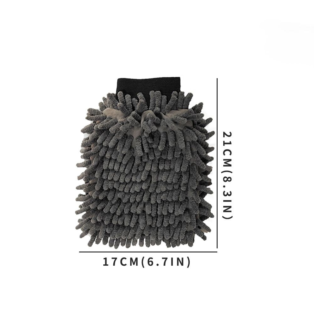 Chenille Car Wash Mitts 5-Pack | Thickened Microfiber Double-Sided Cleaning Gloves | Waterproof Lining