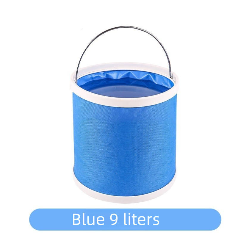 11-Piece Car Wash & Detailing Kit – 9L Collapsible Bucket, Microfibre Towels, Brushes & Mitts | Blue