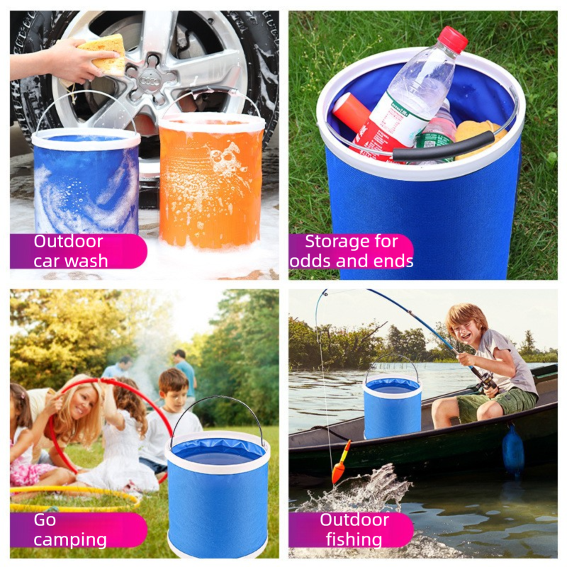 11-Piece Car Wash & Detailing Kit – 9L Collapsible Bucket, Microfibre Towels, Brushes & Mitts | Blue