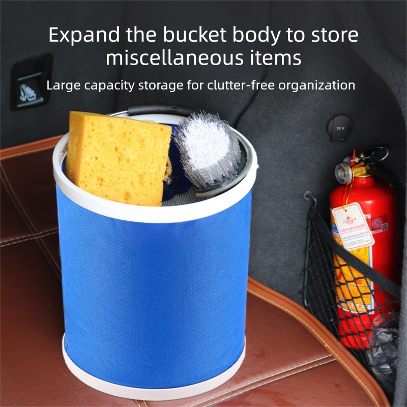 11-Piece Car Wash & Detailing Kit – 9L Collapsible Bucket, Microfibre Towels, Brushes & Mitts | Blue