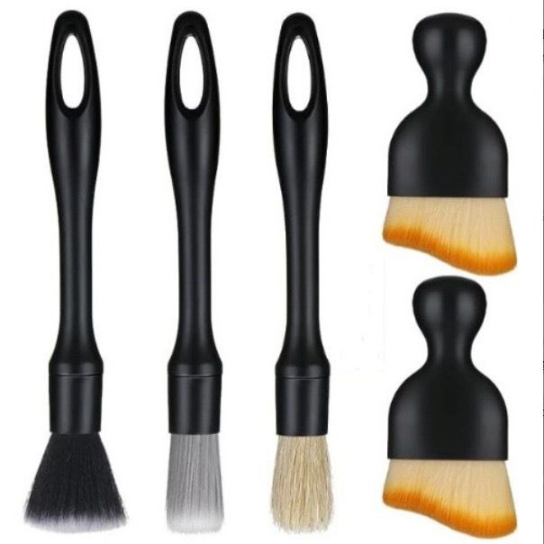 Car Detailing Brush Set 5-Piece | Soft Bristle Interior Brushes for Dashboard, Air Vents & Wheels