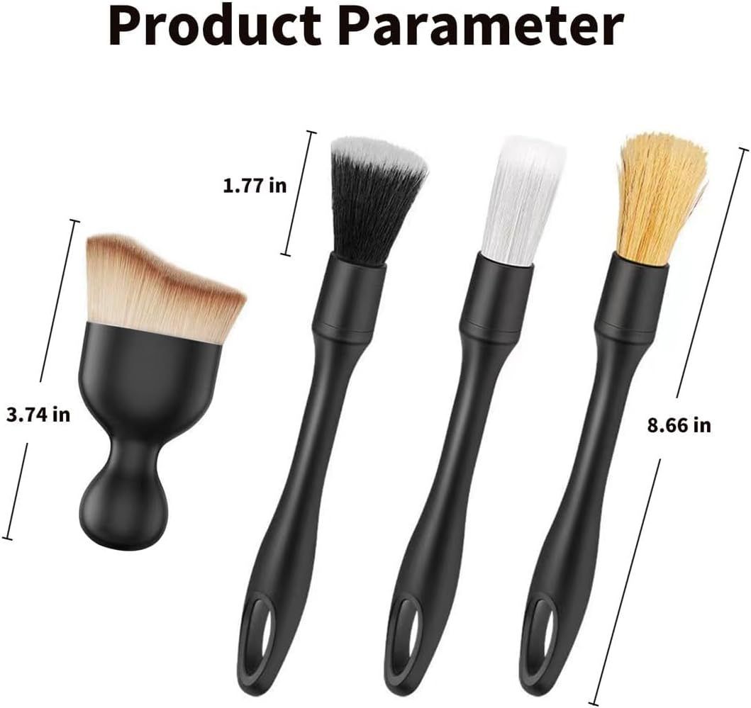 Car Detailing Brush Set 5-Piece | Soft Bristle Interior Brushes for Dashboard, Air Vents & Wheels