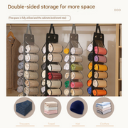 Double-Sided Hanging Clothes Organiser – Transparent Pockets, Reinforced Hooks | Wardrobe & Door