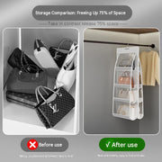 Home Organisation Set – 6-Pocket Handbag Organiser & 16-Slot Yoga Clothes Bag | Double-Sided | Grey