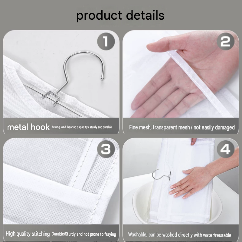 Home Organisation Set – 6-Pocket Handbag Organiser & 16-Slot Yoga Clothes Bag | Double-Sided | Grey