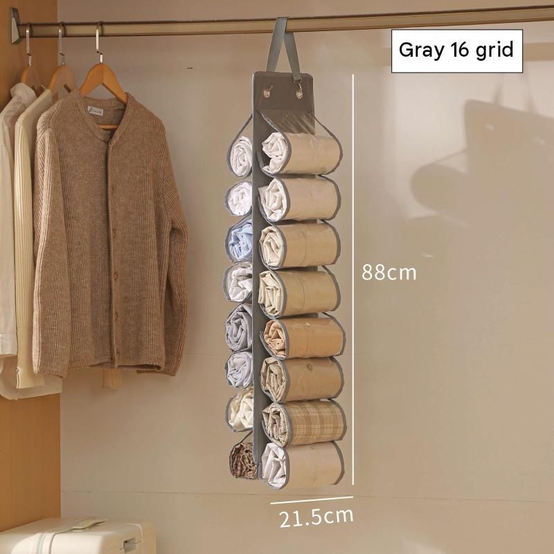 Home Organisation Set – 6-Pocket Handbag Organiser & 16-Slot Yoga Clothes Bag | Double-Sided | Grey