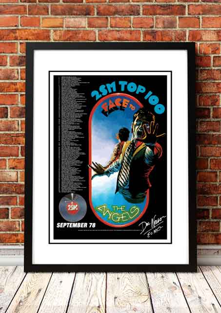 The Angels (Angel City) 'Face to Face' In Store Poster 1978 - Framed A1