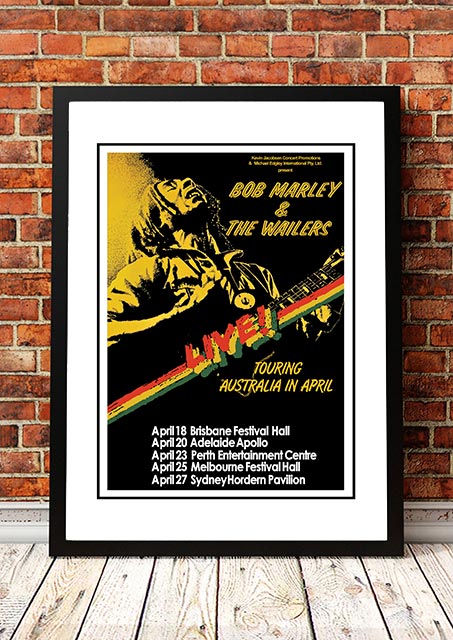 Bob Marley 'Australian Tour' Poster 1979 - Framed A1