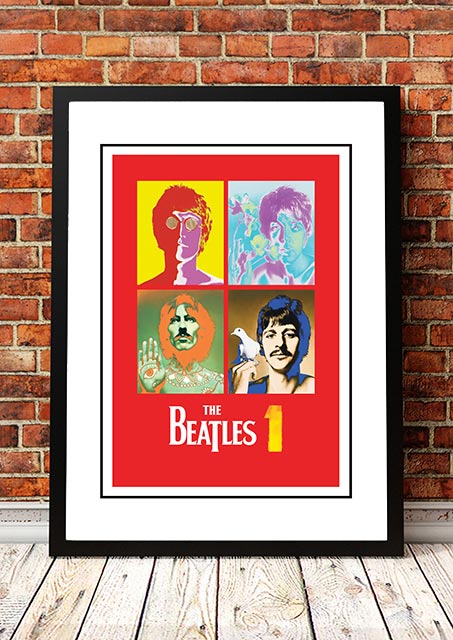 The Beatles ‘1’ In Store Promotional Poster 2000 - Framed A2
