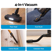 DEVANTI Cordless Stick Vacuum Cleaner 4-in-1 | 30,000Pa | Gold