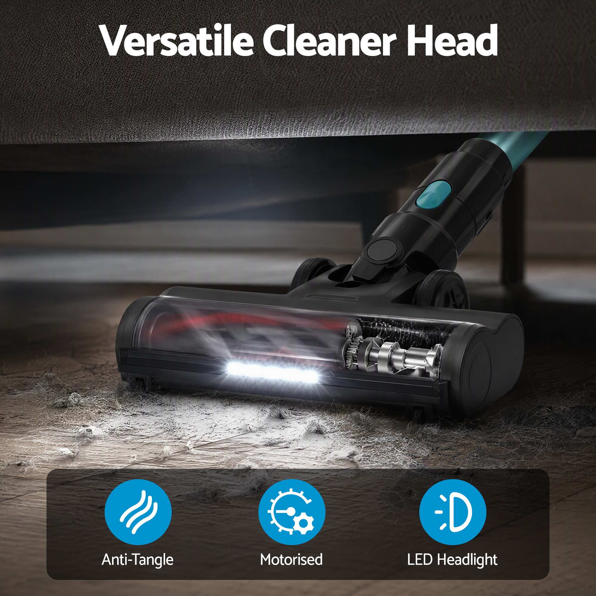 DEVANTI Cordless Stick Vacuum Cleaner 4-in-1 | 30,000Pa | Green