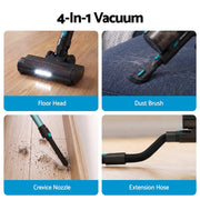DEVANTI Cordless Stick Vacuum Cleaner 4-in-1 | 30,000Pa | Green