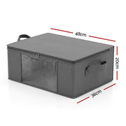 Artiss Clothes Storage Bags – 6 Pack, 35L, Foldable with Clear Window | Grey