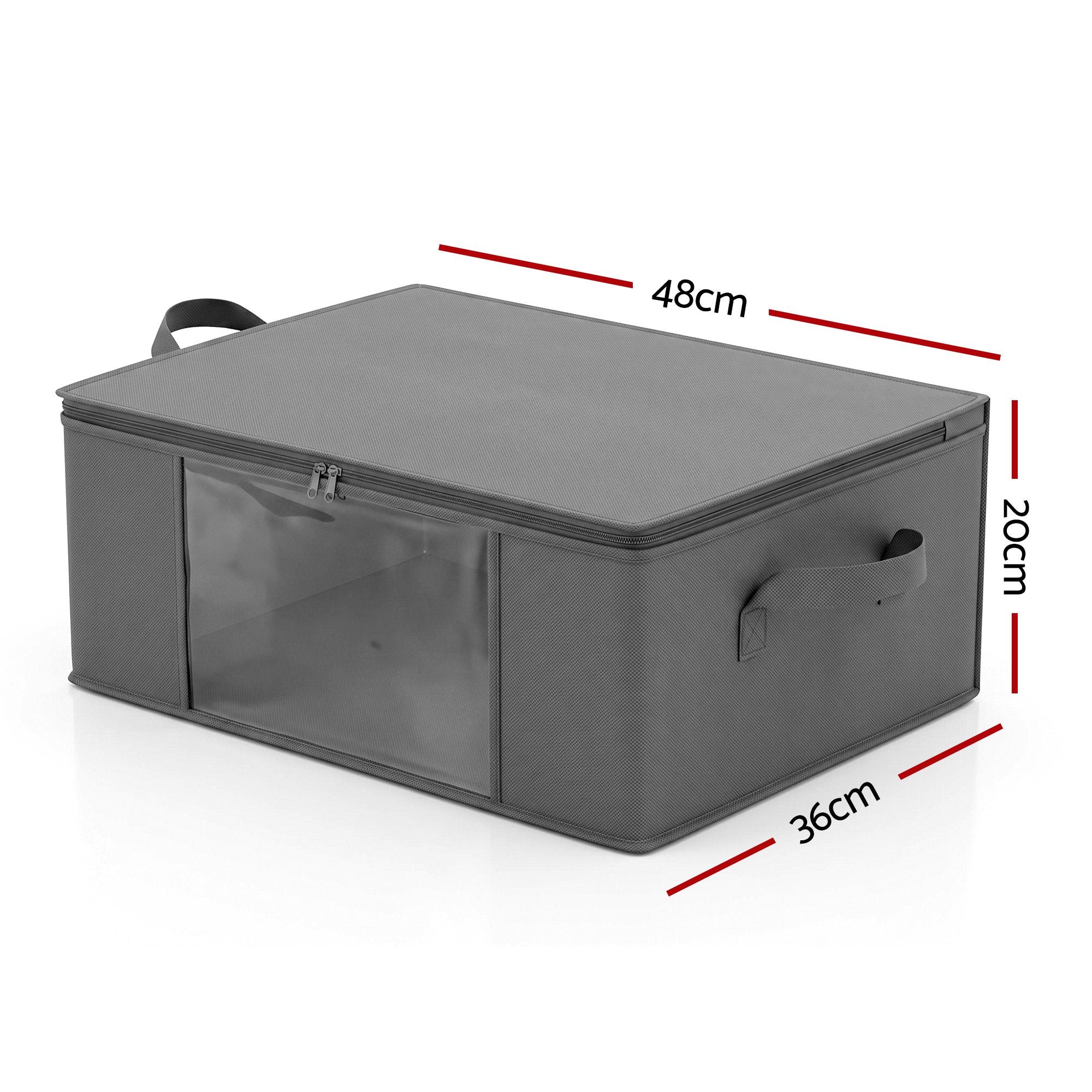 Artiss Clothes Storage Bags – 6 Pack, 35L, Foldable with Clear Window | Grey