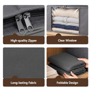 Artiss Clothes Storage Bags – 6 Pack, 35L, Foldable with Clear Window | Grey