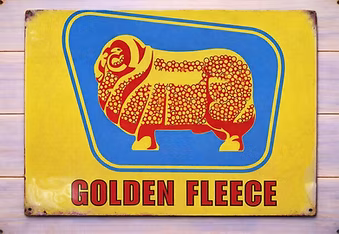 Golden Fleece Metal Sign | 30x40cm | Vintage Garage & Man Cave Wall Décor | Australian Petroliana