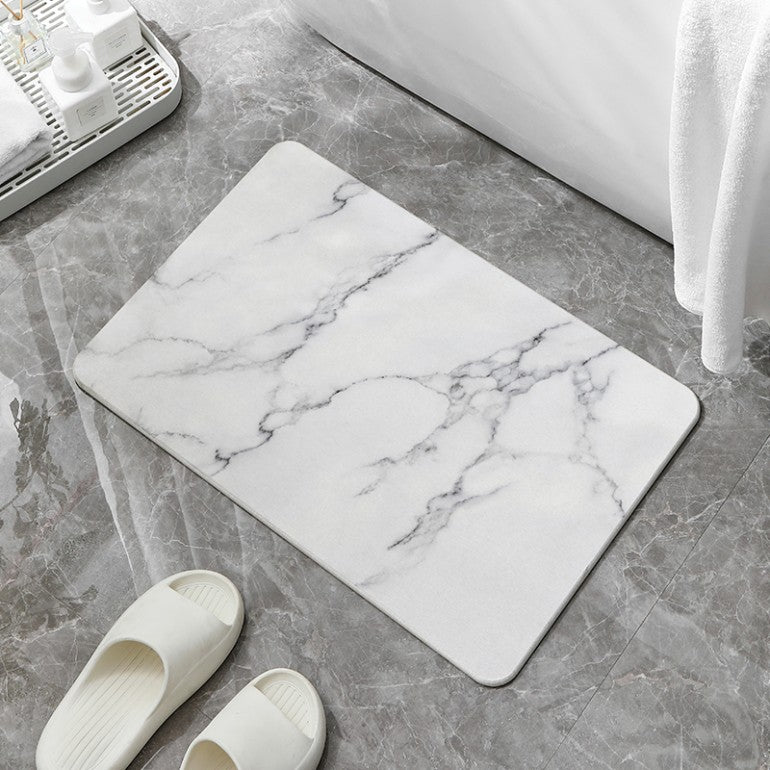 Hard Diatomite Marble Bath Mat – Off White – image 3
