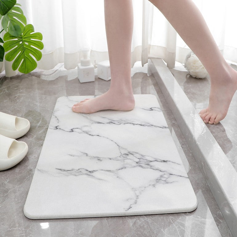 Hard Diatomite Marble Bath Mat – Off White – image 2