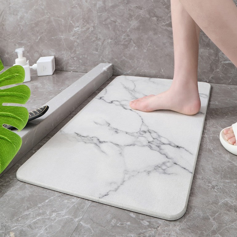 Hard Diatomite Marble Bath Mat – Off White – image 4