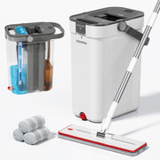 Mop and Bucket Set with Clean & Dirty Water Separation – White
