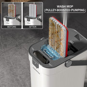Mop and Bucket Set with Clean & Dirty Water Separation – White – image 6
