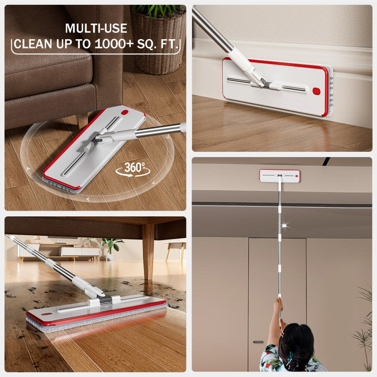 Mop and Bucket Set with Clean & Dirty Water Separation – White – image 5