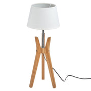 Natural Bamboo Tripod Table Lamp with White Shade – image 2