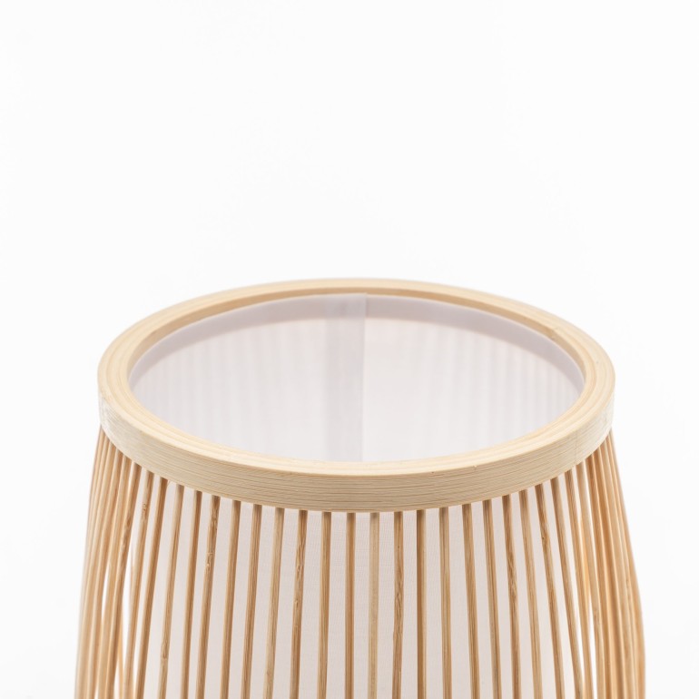 Natural Hand-Woven Bamboo Cylinder Table Lamp – image 2