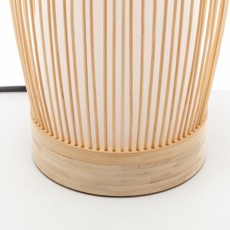Natural Hand-Woven Bamboo Cylinder Table Lamp – image 4