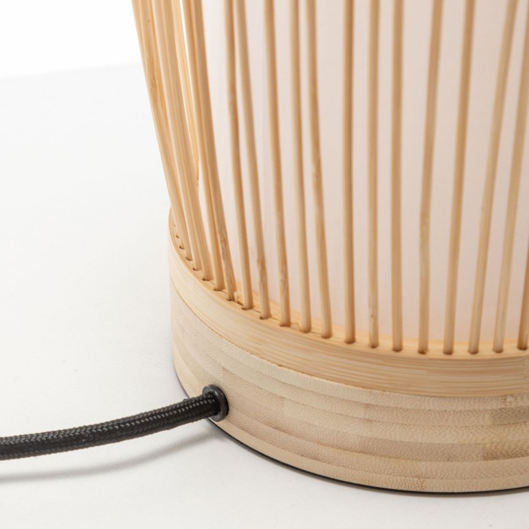 Natural Hand-Woven Bamboo Cylinder Table Lamp – image 3