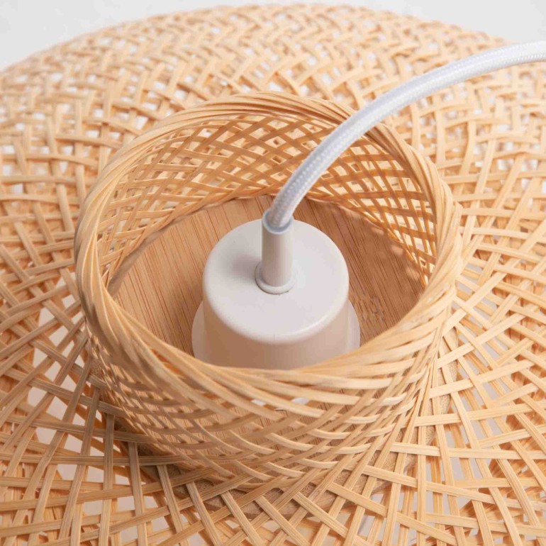 Natural Hand-Woven Bamboo Dome Pendant Lamp – image 2
