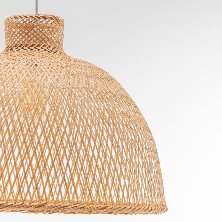 Natural Hand-Woven Bamboo Dome Pendant Lamp – image 6
