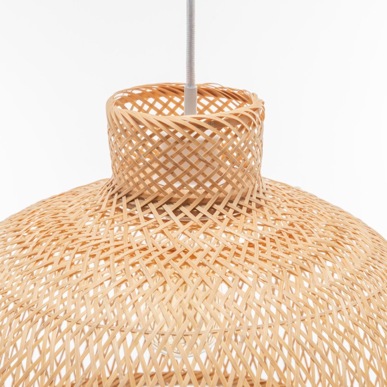 Natural Hand-Woven Bamboo Dome Pendant Lamp – image 5