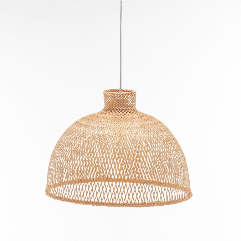 Natural Hand-Woven Bamboo Dome Pendant Lamp – image 3
