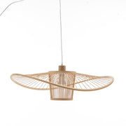 Natural Hand-Woven Bamboo Wide Brim Pendant Lamp – Large