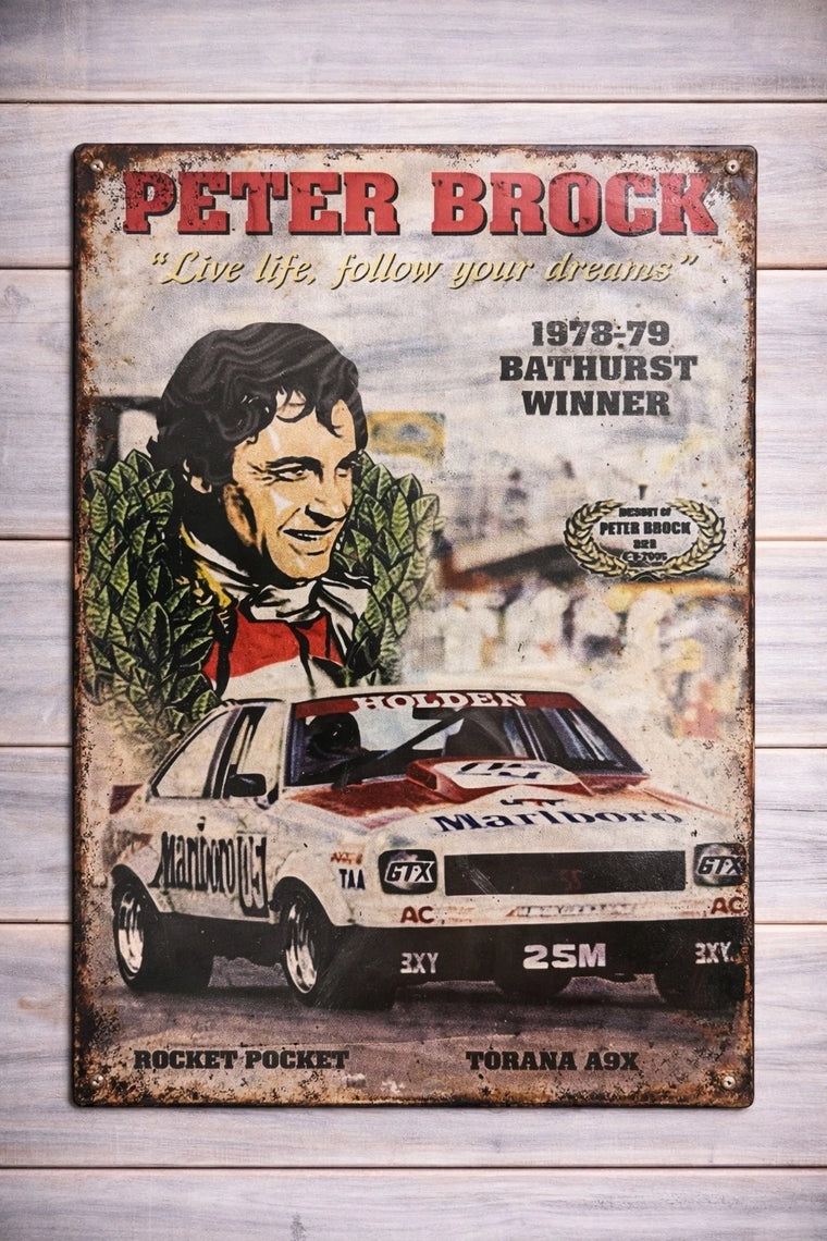 Holden Peter Brock vintage metal wall sign 30x40cm for a garage or man cave