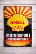 Shell Rising Sun Metal Sign | 20x30cm | Vintage Motorsport & Garage Wall Décor | Man Cave | Petroliana